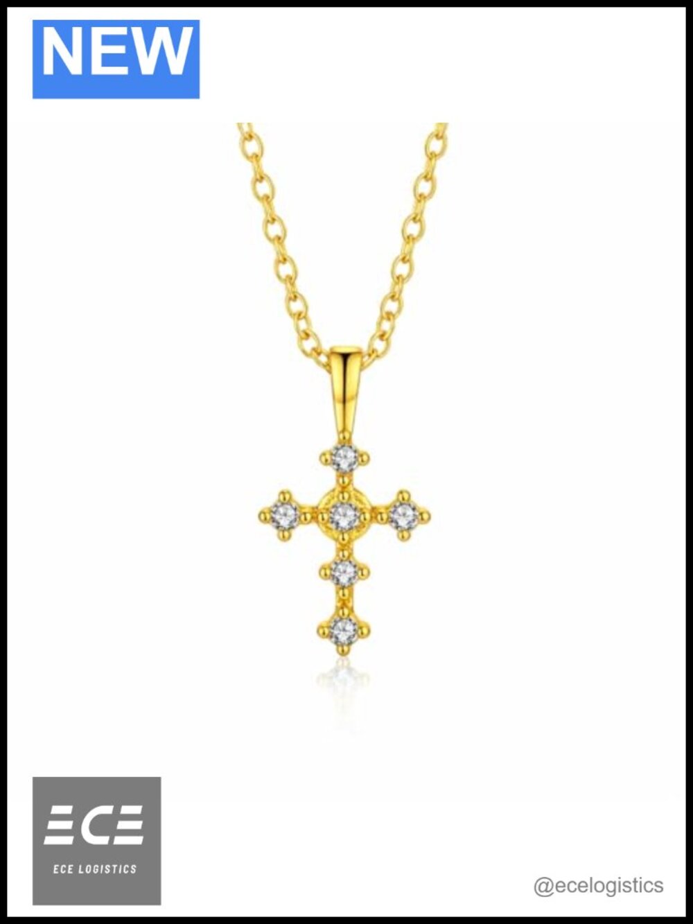 14K Gold Cross Necklace Dainty Crucifix Pendant Chain for Women